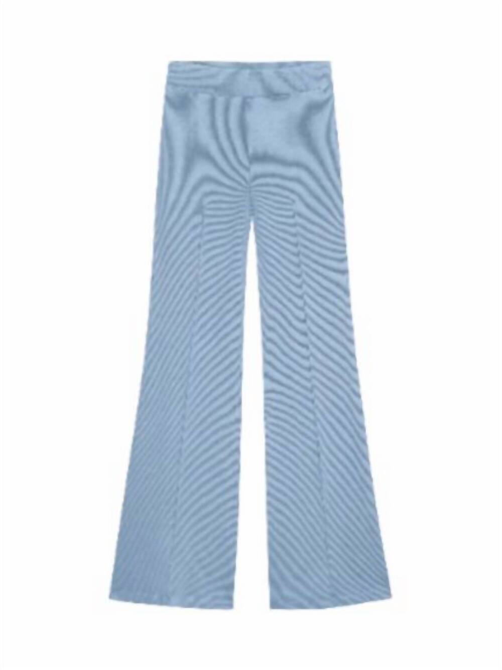 NEW DONNI. women's rib kick flare pants in cornflower